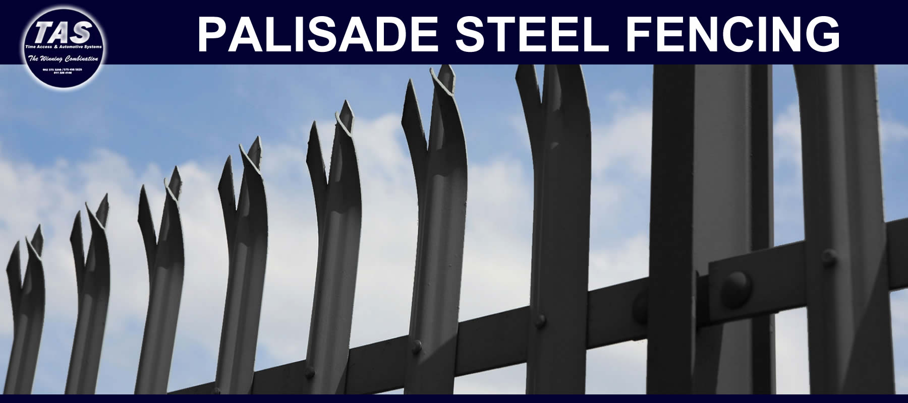 Palisade Steel or Metal fencing security control banner